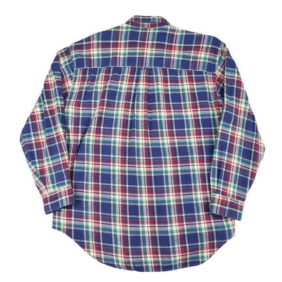 Vintage Ralph‎ Lauren Chaps Flannel Shirt Mens Large Magenta Blue Green Mens 80s - Picture 2 of 5